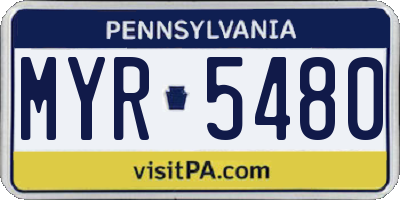 PA license plate MYR5480