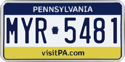 PA license plate MYR5481