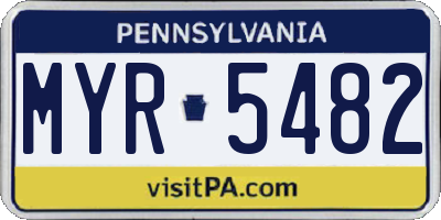PA license plate MYR5482