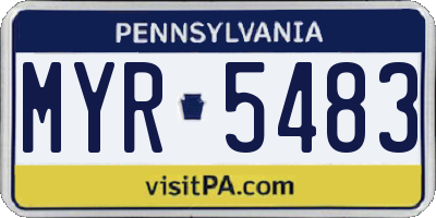 PA license plate MYR5483