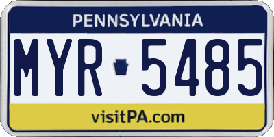 PA license plate MYR5485