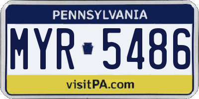 PA license plate MYR5486