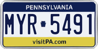 PA license plate MYR5491
