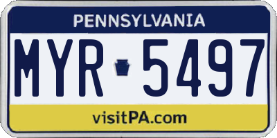 PA license plate MYR5497