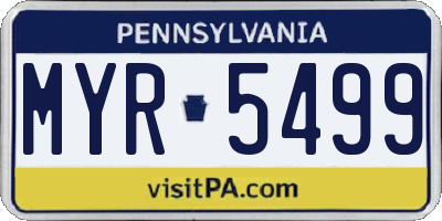 PA license plate MYR5499