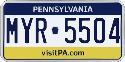 PA license plate MYR5504