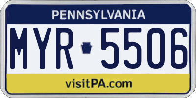 PA license plate MYR5506