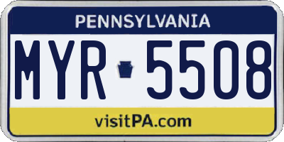 PA license plate MYR5508