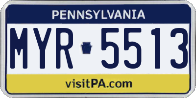 PA license plate MYR5513