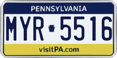 PA license plate MYR5516