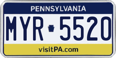 PA license plate MYR5520