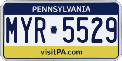 PA license plate MYR5529