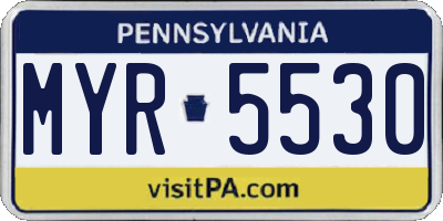PA license plate MYR5530