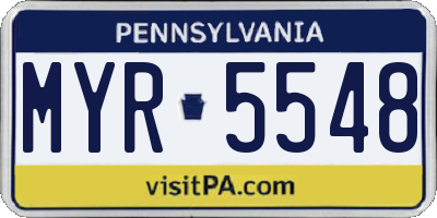 PA license plate MYR5548