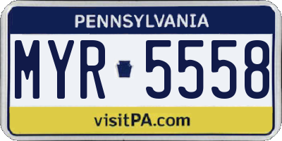 PA license plate MYR5558