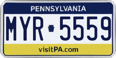 PA license plate MYR5559