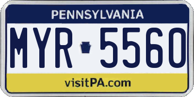 PA license plate MYR5560