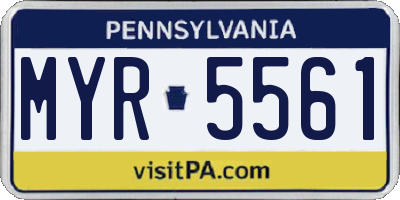 PA license plate MYR5561