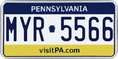 PA license plate MYR5566