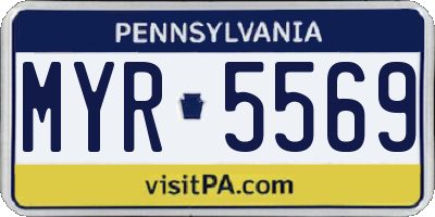 PA license plate MYR5569