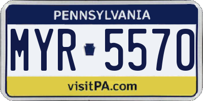PA license plate MYR5570
