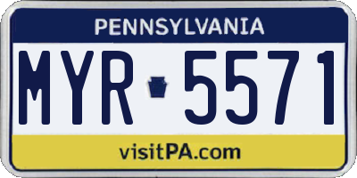 PA license plate MYR5571