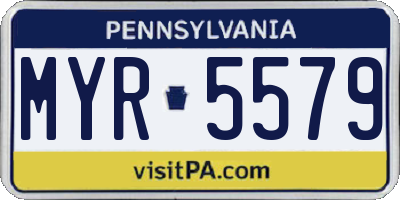 PA license plate MYR5579