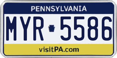 PA license plate MYR5586