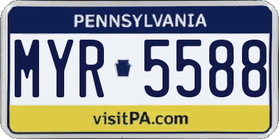 PA license plate MYR5588