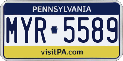 PA license plate MYR5589