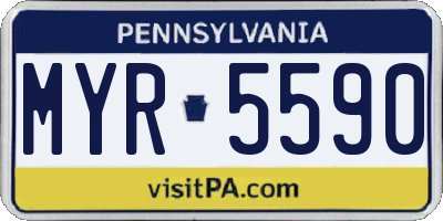 PA license plate MYR5590