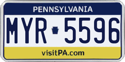 PA license plate MYR5596