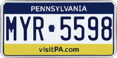 PA license plate MYR5598