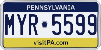 PA license plate MYR5599
