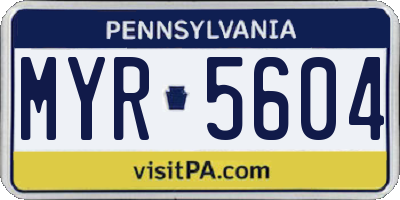 PA license plate MYR5604