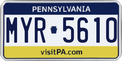PA license plate MYR5610