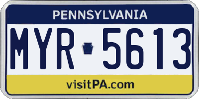 PA license plate MYR5613