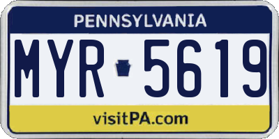 PA license plate MYR5619