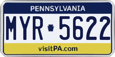 PA license plate MYR5622