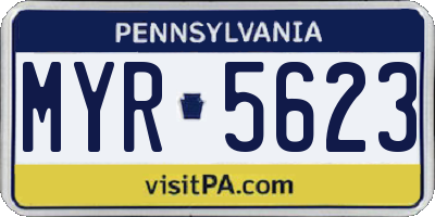 PA license plate MYR5623