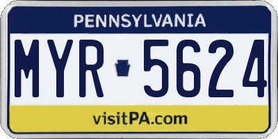 PA license plate MYR5624
