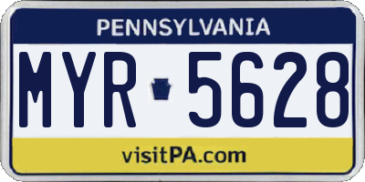 PA license plate MYR5628