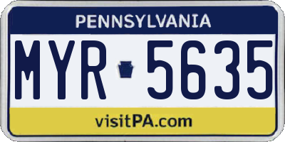 PA license plate MYR5635