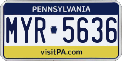 PA license plate MYR5636