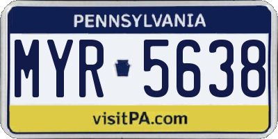PA license plate MYR5638
