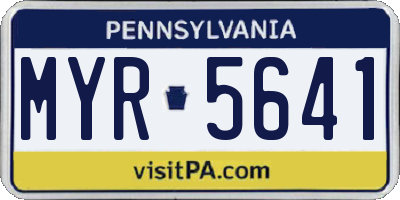 PA license plate MYR5641
