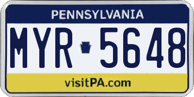 PA license plate MYR5648
