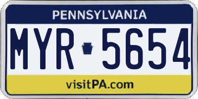 PA license plate MYR5654