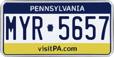 PA license plate MYR5657