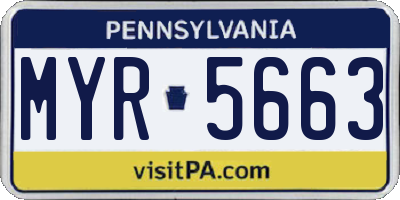 PA license plate MYR5663